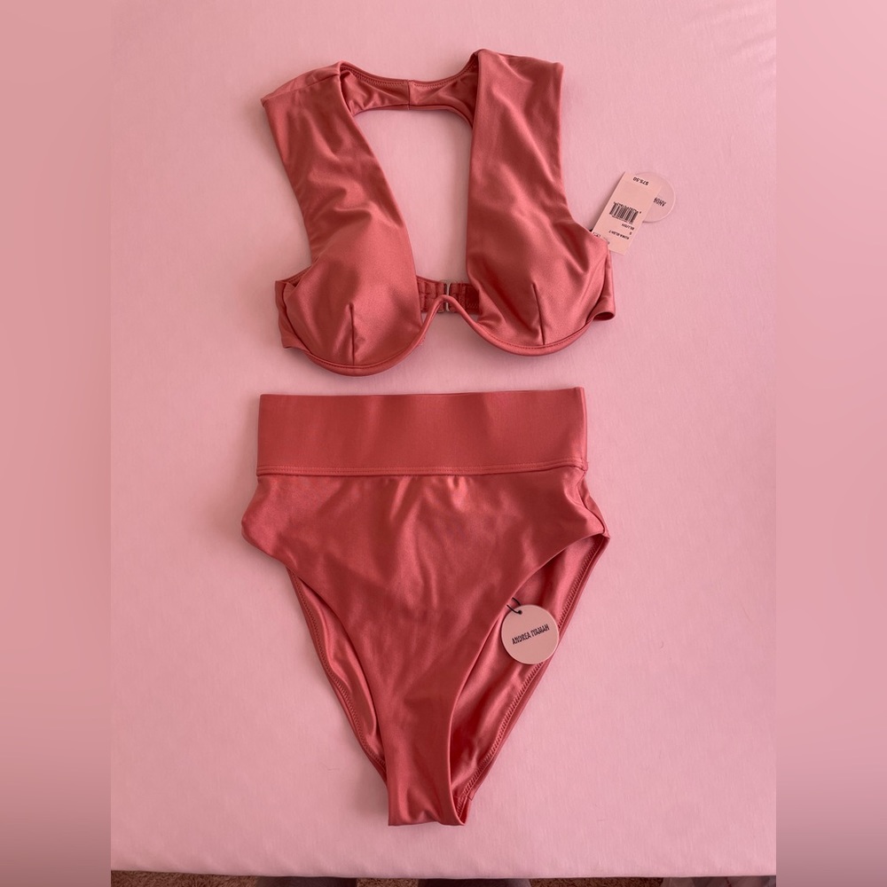 Andrea Iyamah pink bikini set